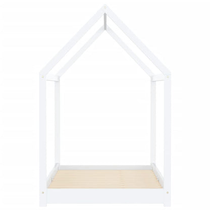 Kids Bed Frame White Solid Pine Wood 90x200 cm