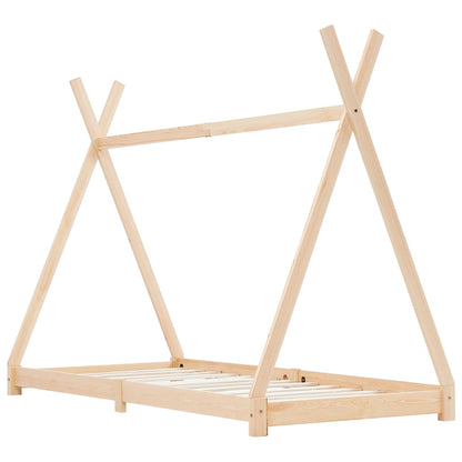 Kids Bed Frame Solid Pine Wood 70x140 cm