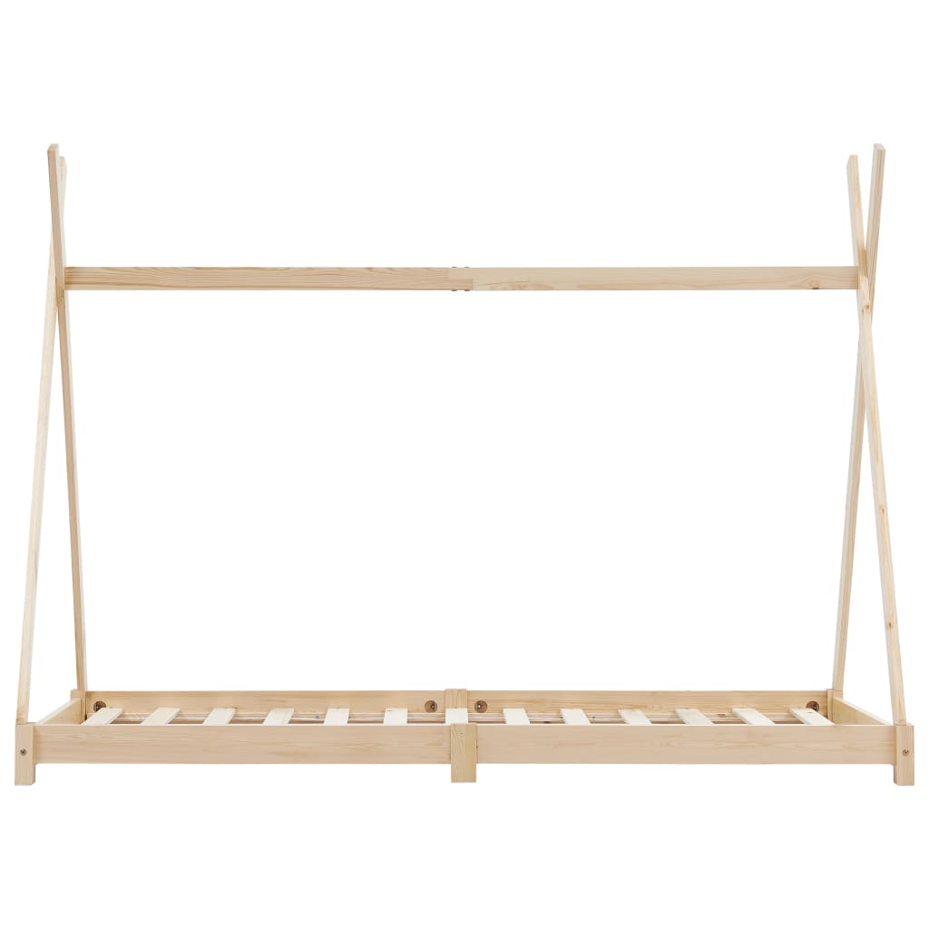 Kids Bed Frame Solid Pine Wood 70x140 cm