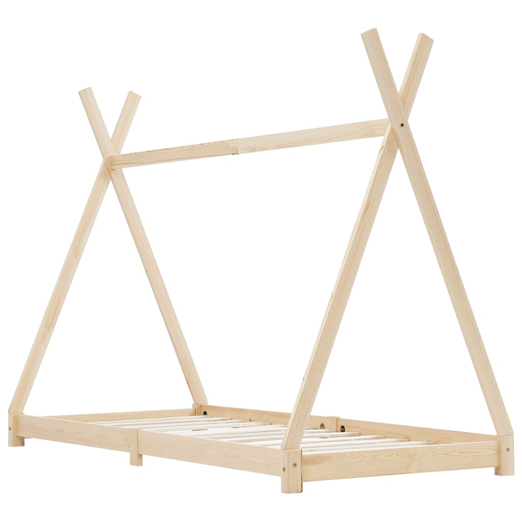 Kids Bed Frame Solid Pine Wood 80x160 cm