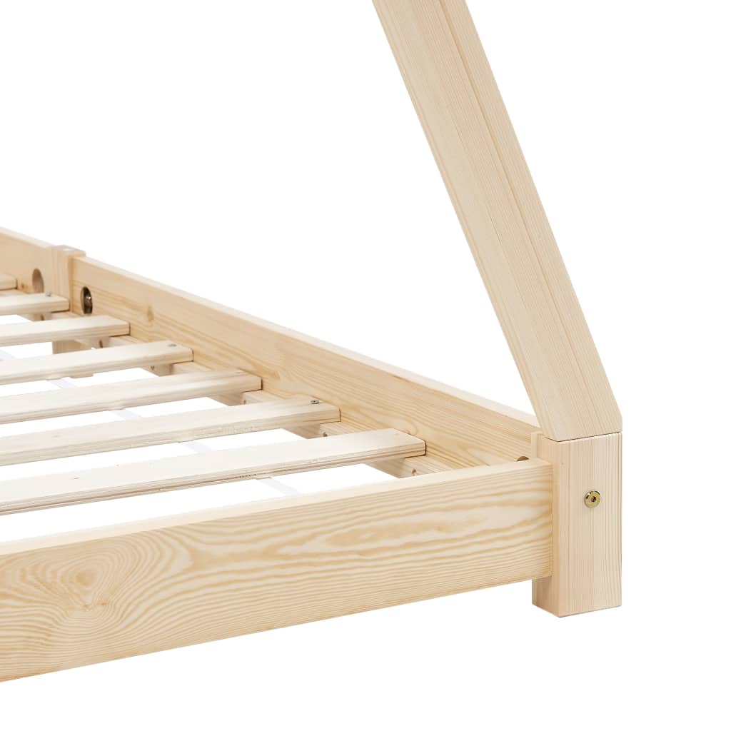 Kids Bed Frame Solid Pine Wood 80x160 cm