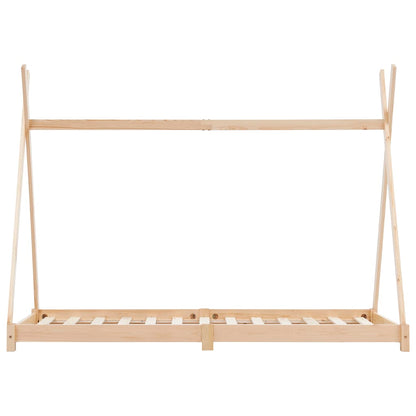 Kids Bed Frame Solid Pine Wood 90x200 cm