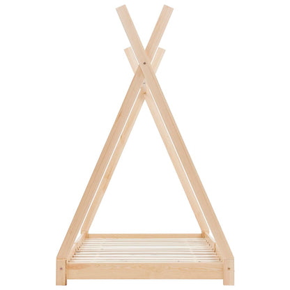 Kids Bed Frame Solid Pine Wood 90x200 cm