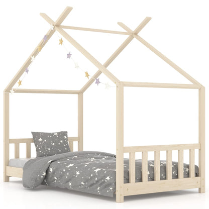 Kids Bed Frame Solid Pine Wood 70x140 cm