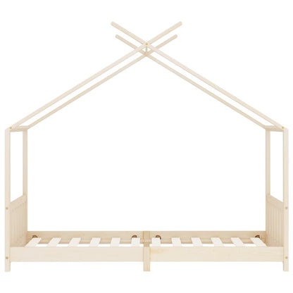 Kids Bed Frame Solid Pine Wood 90x200 cm