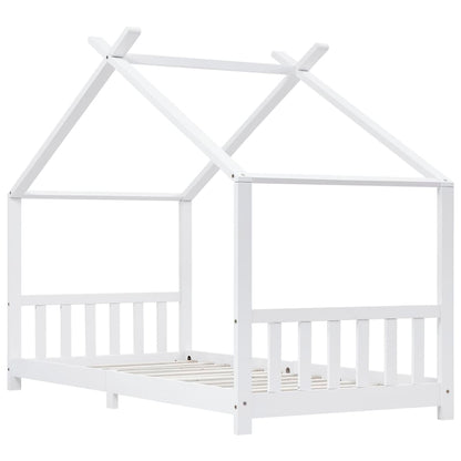 Kids Bed Frame White Solid Pine Wood 90x200 cm