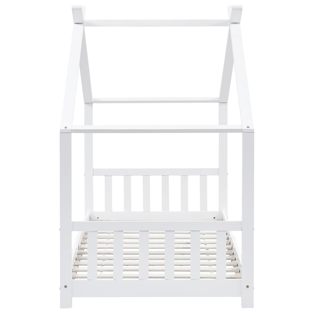 Kids Bed Frame White Solid Pine Wood 90x200 cm