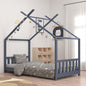 Kids Bed Frame Grey Solid Pine Wood 80x160 cm