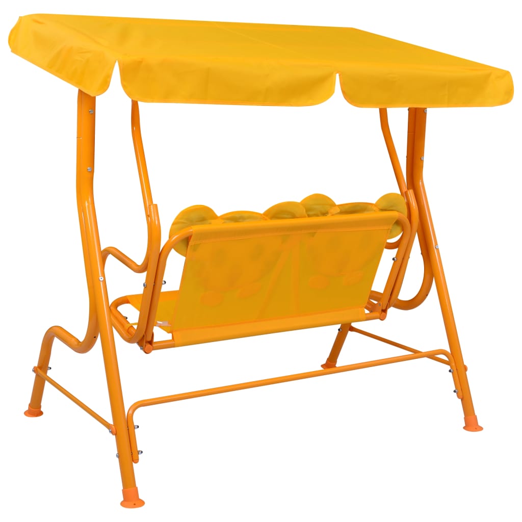 Kids Swing Bench Yellow 115x75x110 cm Fabric