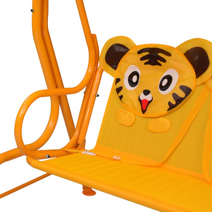 Kids Swing Bench Yellow 115x75x110 cm Fabric