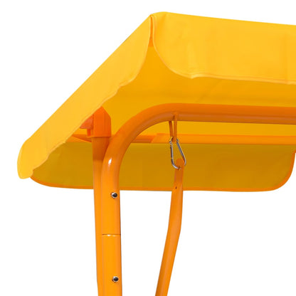 Kids Swing Bench Yellow 115x75x110 cm Fabric