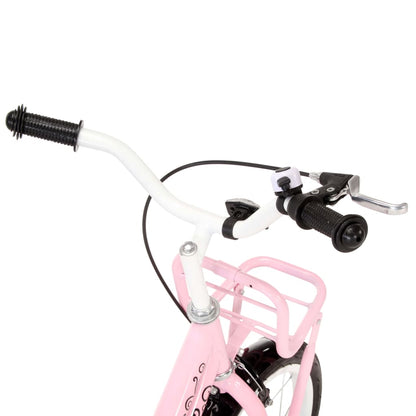 Kids Bike with Front Carrier 14 inch White and Pink