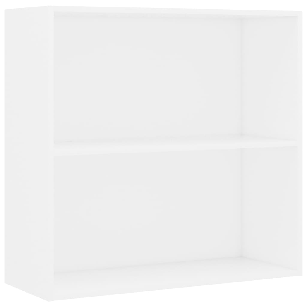 2-Tier Book Cabinet White 80x30x76.5 cm Engineered Wood