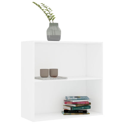 2-Tier Book Cabinet White 80x30x76.5 cm Engineered Wood