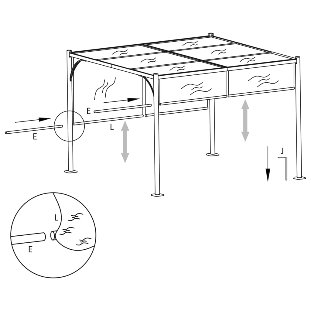 Pergola with Adjustable Roof Cream White 3x3 m Steel