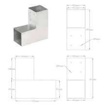 Load image into Gallery viewer, Post Connector L Shape Galvanised Metal 81x81 mm
