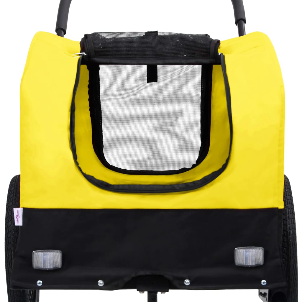 2-in-1 Pet Bike Trailer & Jogging Stroller Yellow and Black