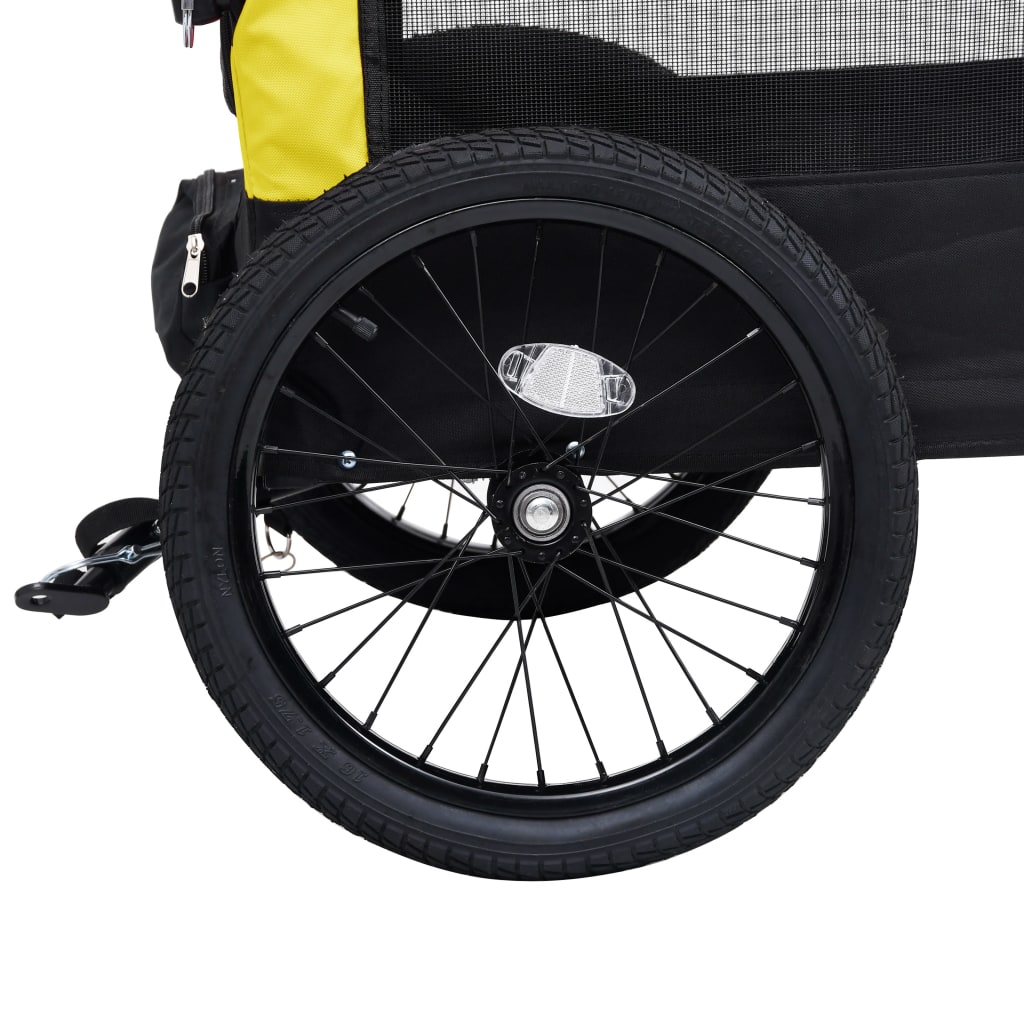 2-in-1 Pet Bike Trailer & Jogging Stroller Yellow and Black