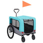 2-in-1 Pet Bike Trailer & Jogging Stroller Blue and Grey