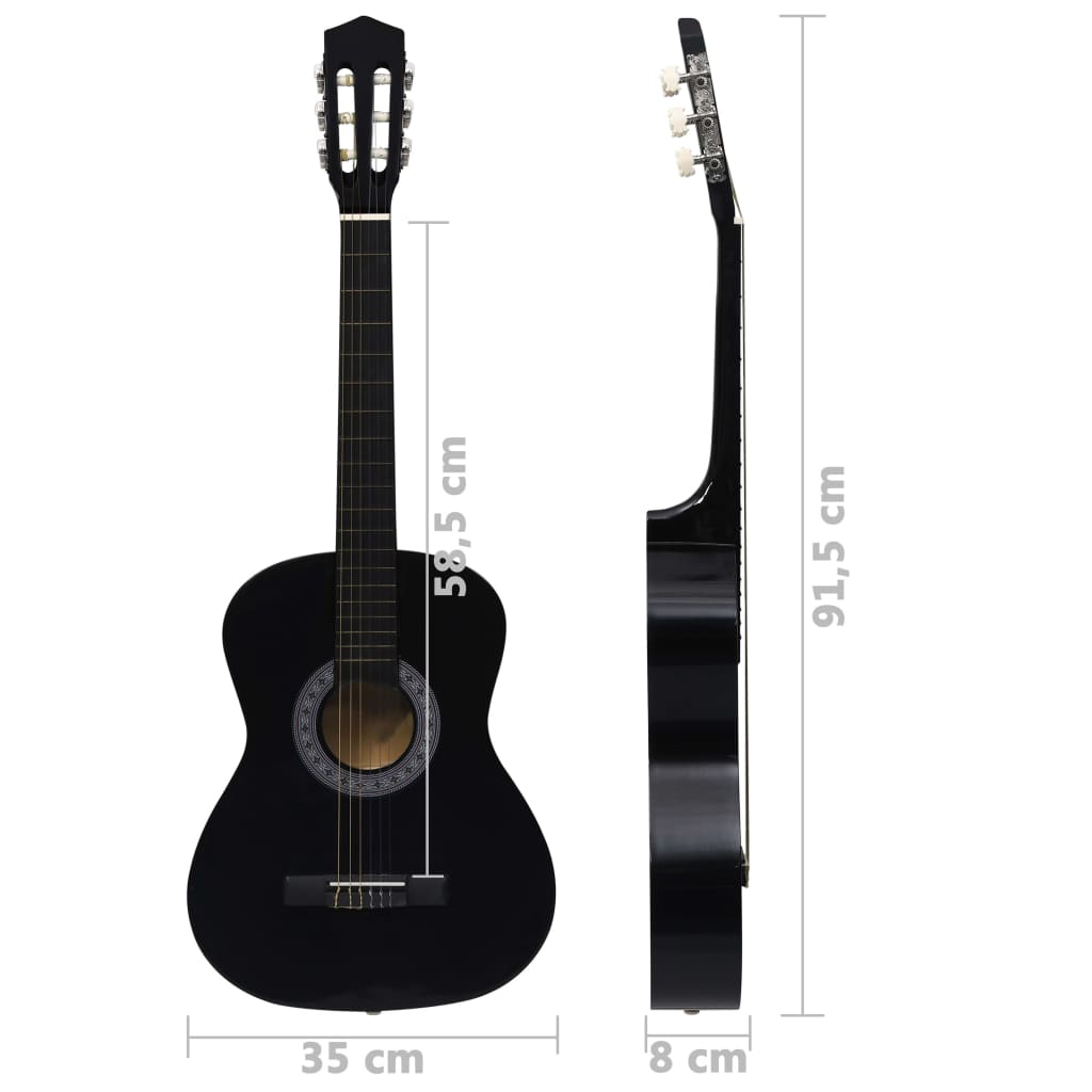 Classical Guitar for Beginner and Kids Black 3/4 36"