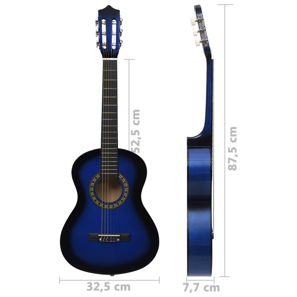 Classical Guitar for Beginner and Kids Blue 1/2 34"