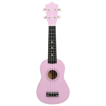 Soprano Ukulele Set with Bag for Kids Pink 21"