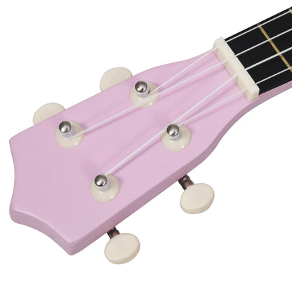 Soprano Ukulele Set with Bag for Kids Pink 21"