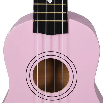 Soprano Ukulele Set with Bag for Kids Pink 21"