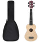 Soprano Ukulele Set with Bag for Kids Light Wood 23"