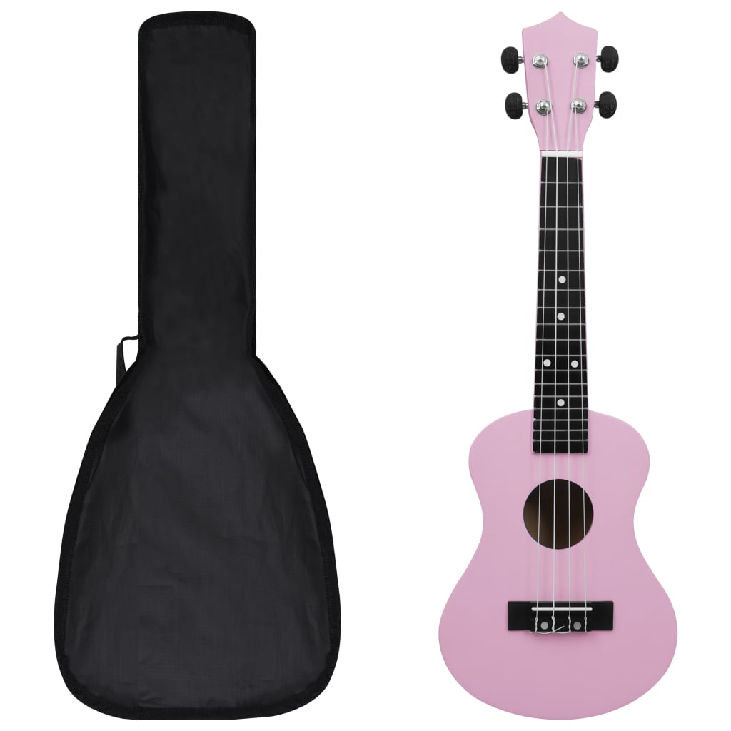 Soprano Ukulele Set with Bag for Kids Pink 23"