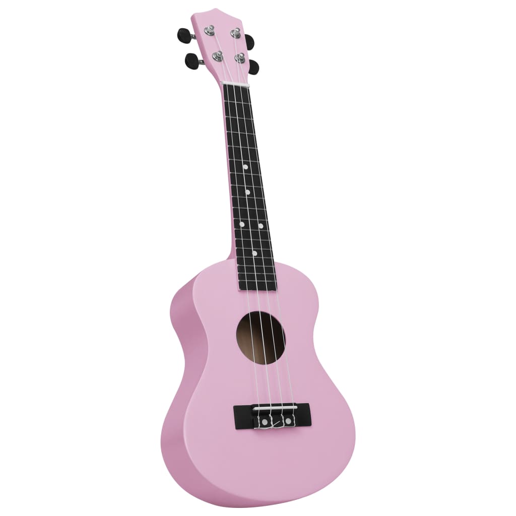 Soprano Ukulele Set with Bag for Kids Pink 23"