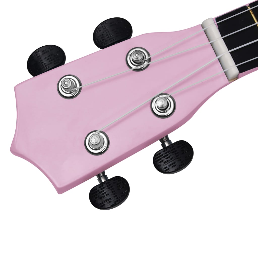 Soprano Ukulele Set with Bag for Kids Pink 23"