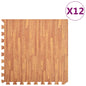 Floor Mats 12 pcs Wood Grain 4.32 ㎡ EVA Foam