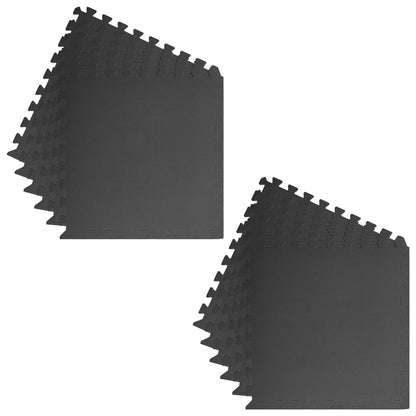 Floor Mats 12 pcs 4.32 ㎡ EVA Foam Black