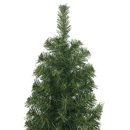 Slim Artificial Christmas Tree with Stand Green 240 cm PVC