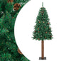 Slim Christmas Tree with Real Wood and Cones Green 180 cm PVC