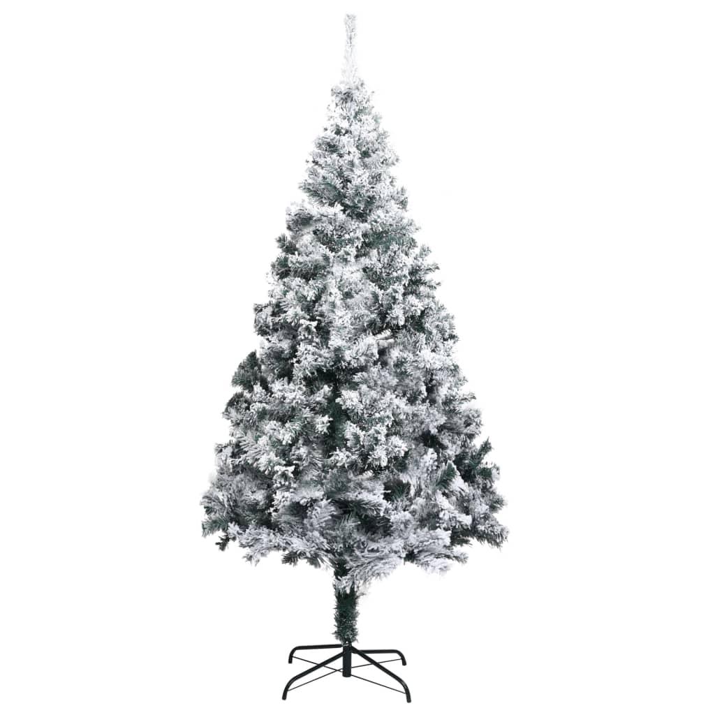 Artificial Christmas Tree with Flocked Snow Green 180 cm PVC