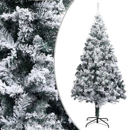 Artificial Christmas Tree with Flocked Snow Green 210 cm PVC