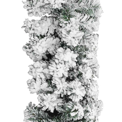 Christmas Garland with Flocked Snow Green 5 m PVC