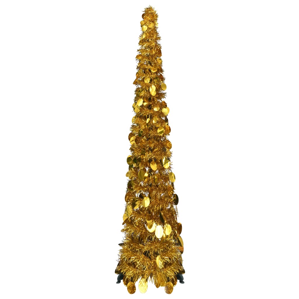 Pop-up Artificial Christmas Tree Gold 120 cm PET