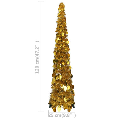 Pop-up Artificial Christmas Tree Gold 120 cm PET