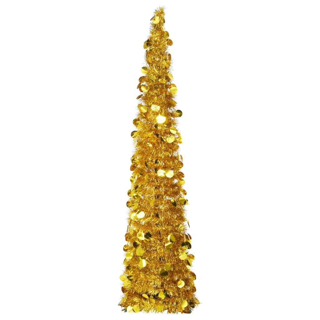 Pop-up Artificial Christmas Tree Gold 150 cm PET