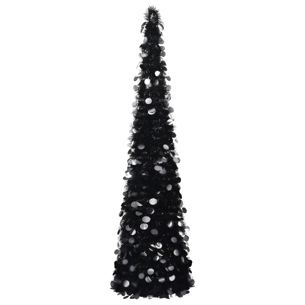 Pop-up Artificial Christmas Tree Black 150 cm PET