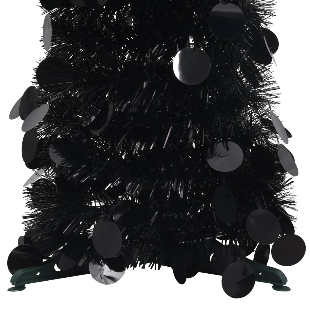 Pop-up Artificial Christmas Tree Black 150 cm PET