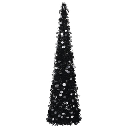 Pop-up Artificial Christmas Tree Black 180 cm PET