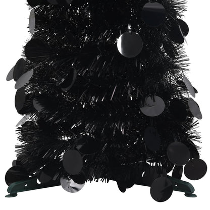 Pop-up Artificial Christmas Tree Black 180 cm PET