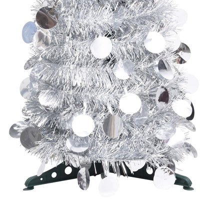 Pop-up Artificial Christmas Tree Silver 120 cm PET