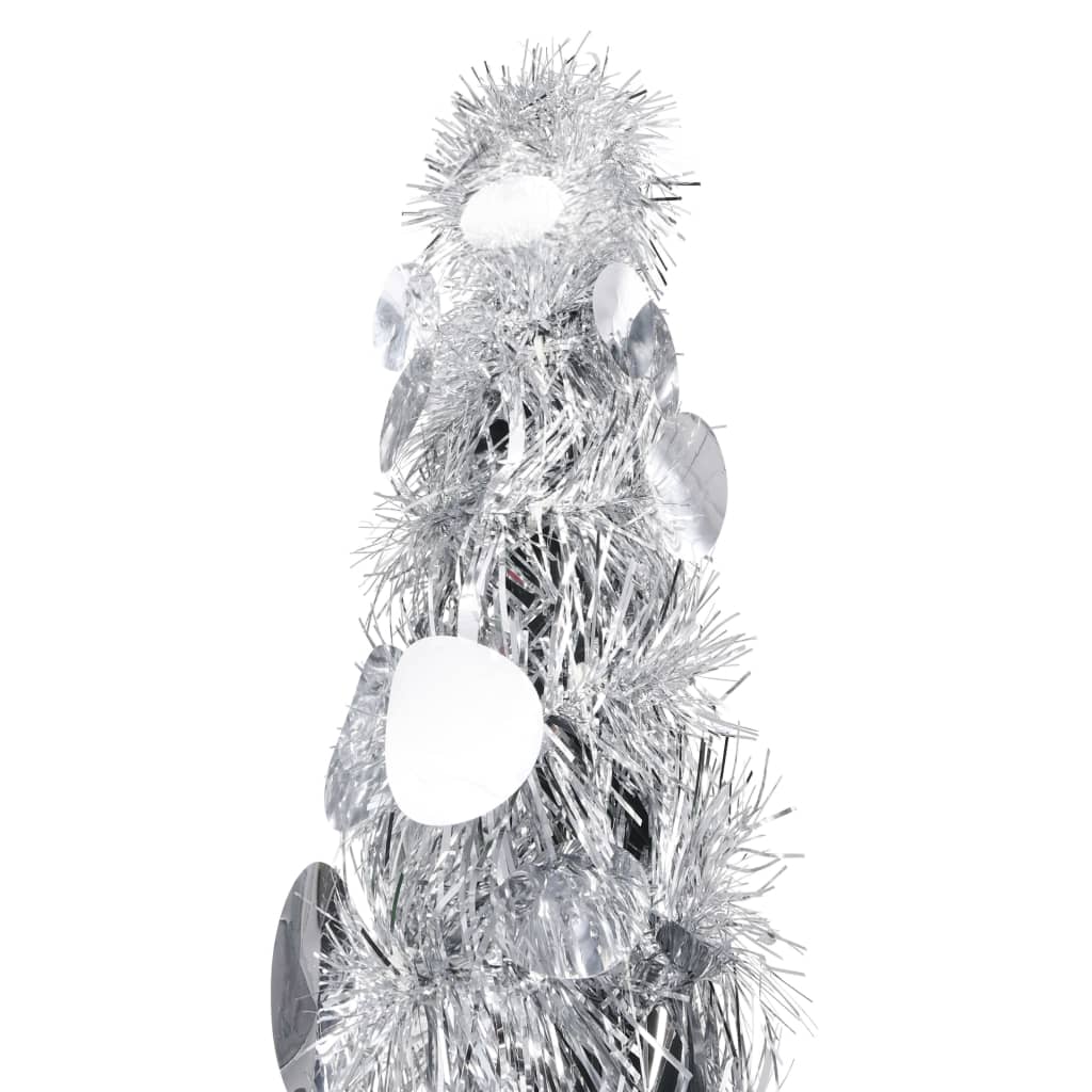 Pop-up Artificial Christmas Tree Silver 150 cm PET