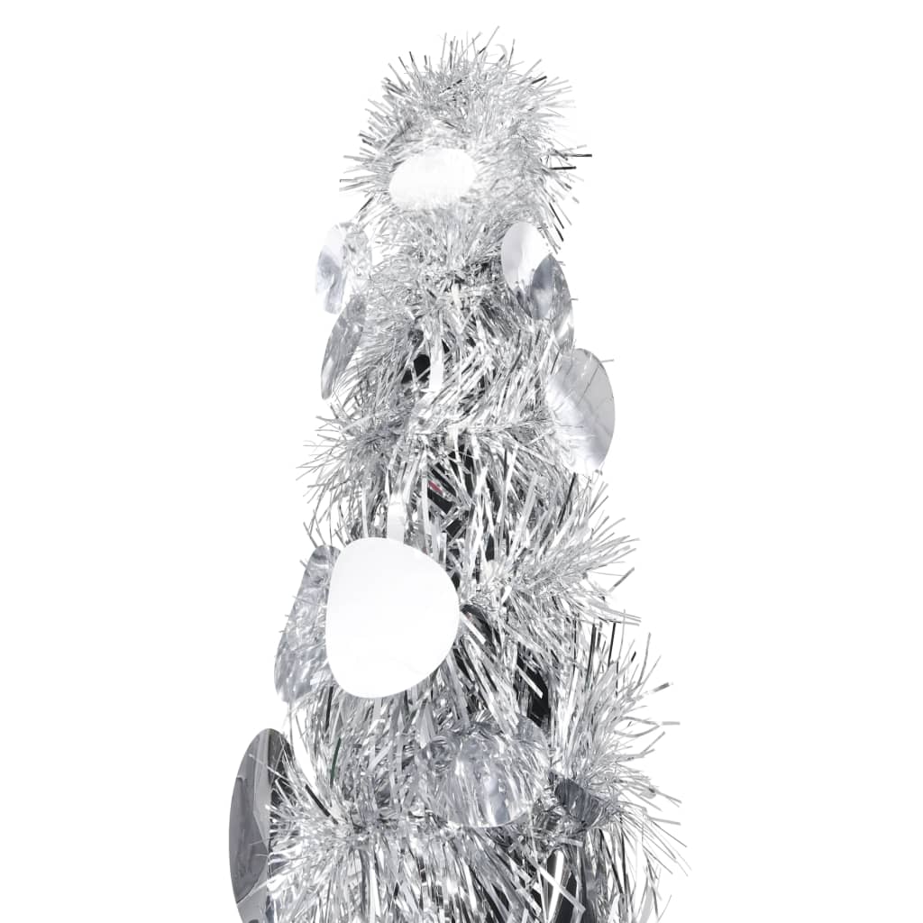 Pop-up Artificial Christmas Tree Silver 180 cm PET