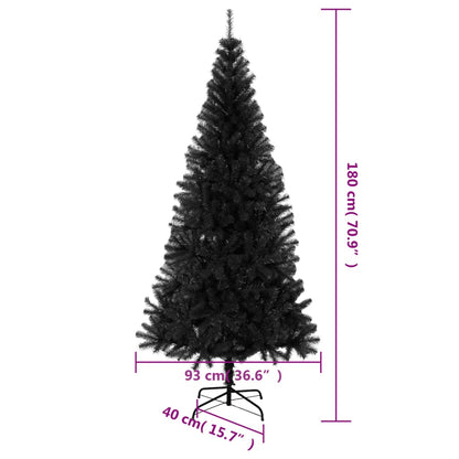 Artificial Christmas Tree with Stand Black 180 cm PVC